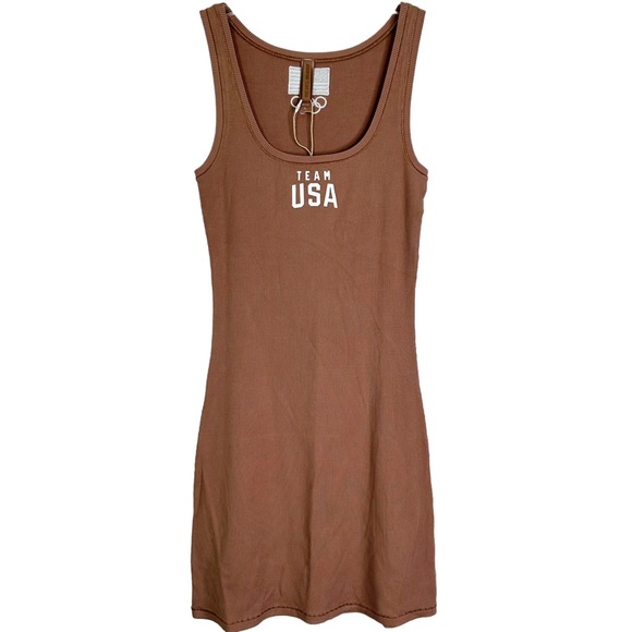 SKIMS Dresses & Skirts - NWT Skims Team USA Limited Edition Ribbed Tank Dress in Sienna Women’s L